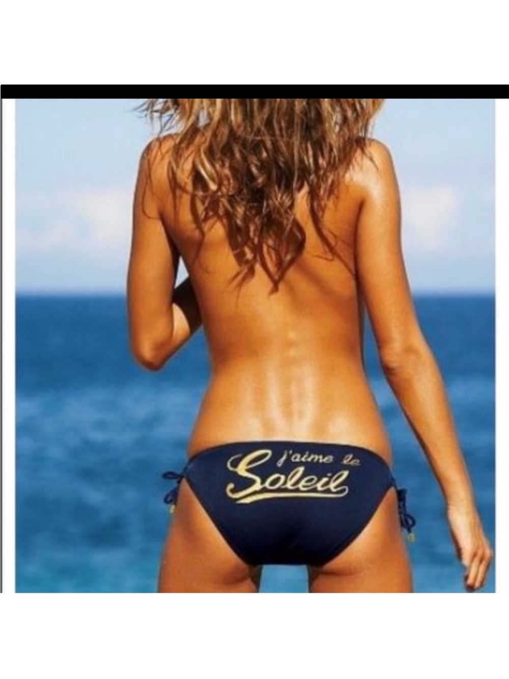 Victoria’s Secret J’aime le Soleil Navy Bikini top M bottoms S

Description: